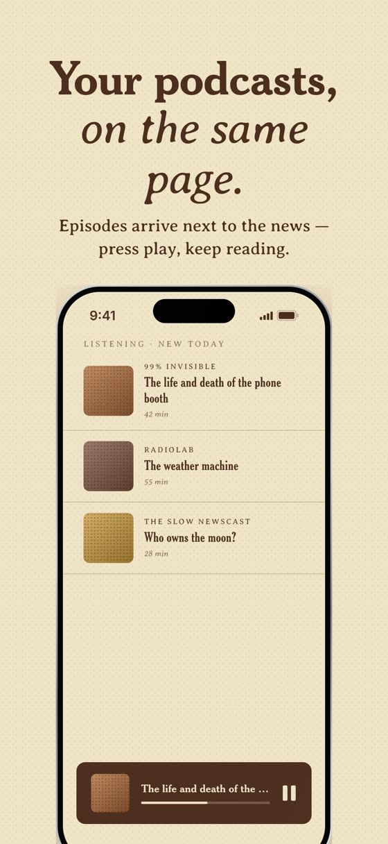 Your podcasts, on the same page.